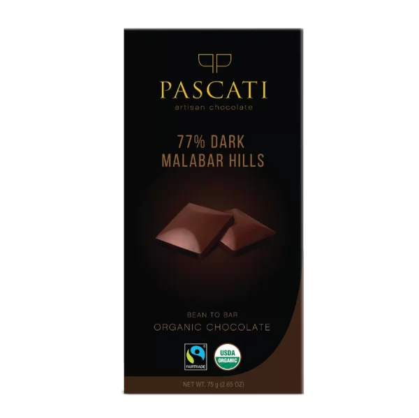 Organic & Vegan Chocolate, 77% Malabar Hills, 75g