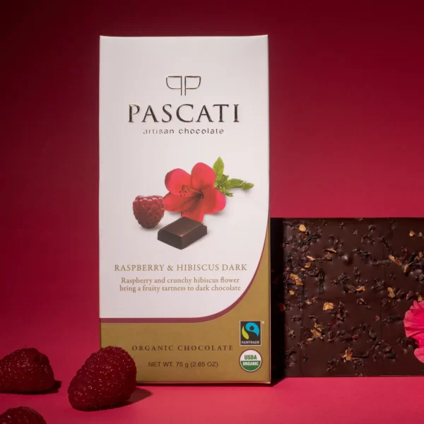 Organic & Vegan Chocolate, Raspberry Hibiscus, 75g