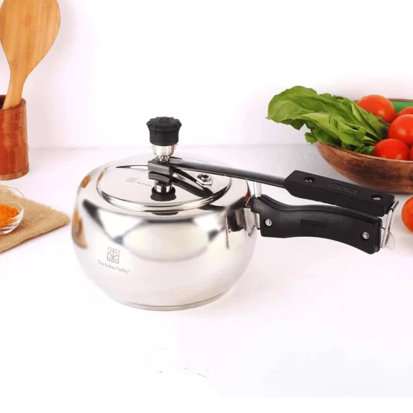 Premium Stainless Steel Inner Lid Pressure Cooker with Triply Sandwich Bottom, 3/5L, Induction Base - Image 3