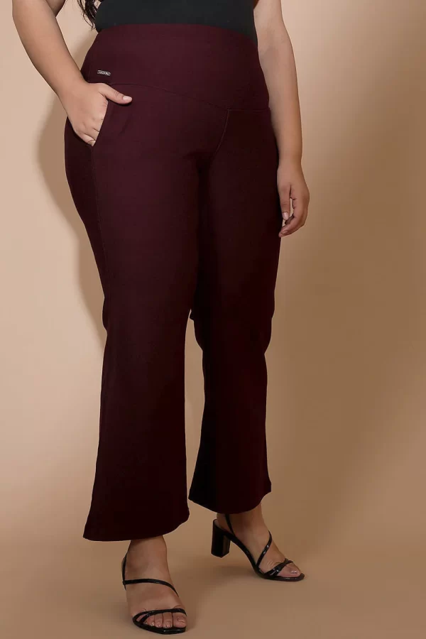 Maroon Tummy Shaper Bell Bottom - Image 3